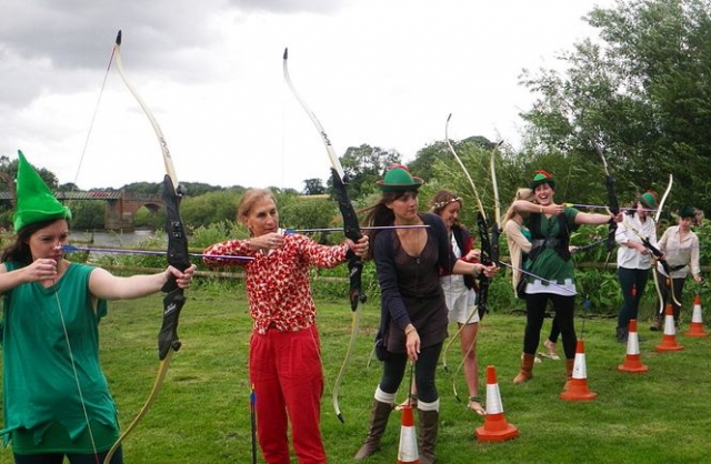 Sesión de jalo con arco de gallina 